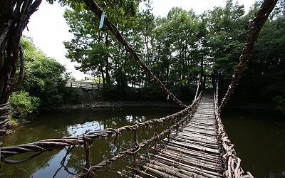 Rickity bridge on the island.