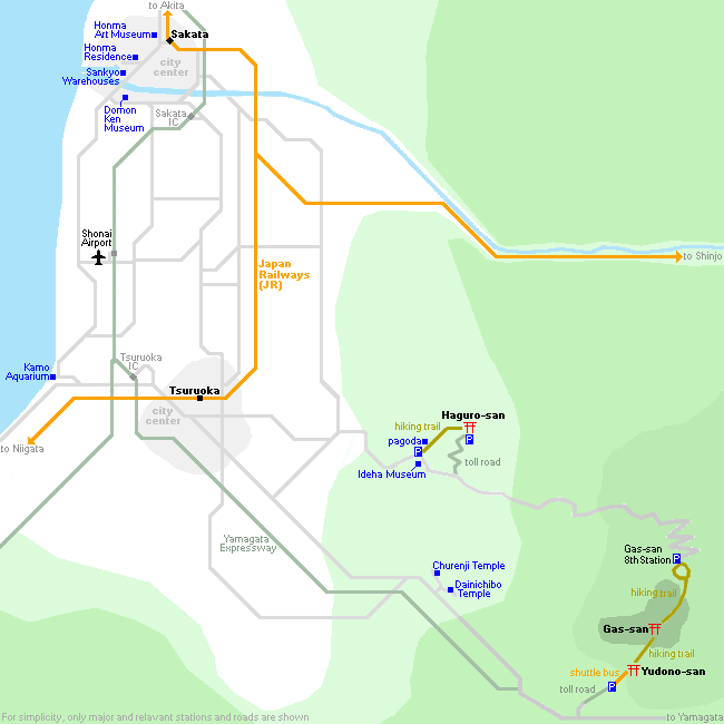 Mappa trasporti Sakata
