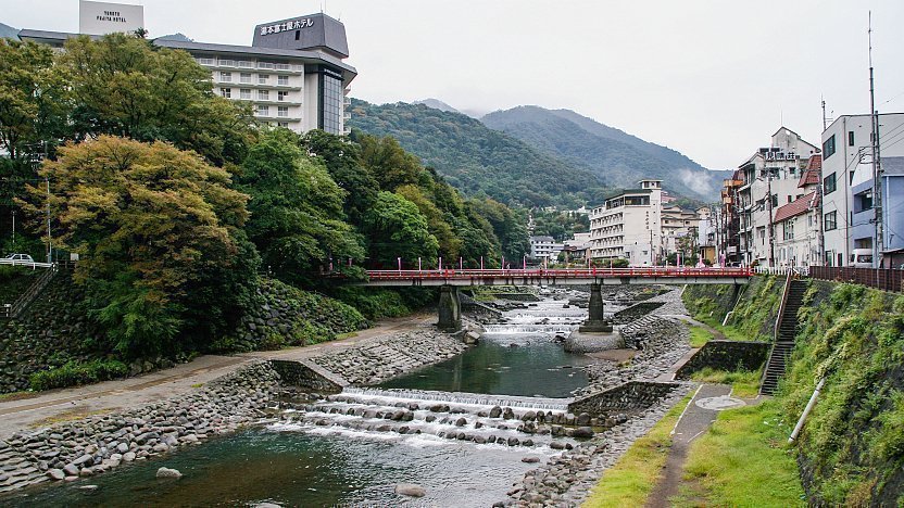 Hakone, Japan. 04th Feb, 2023. Bathers enjoy in a colored with