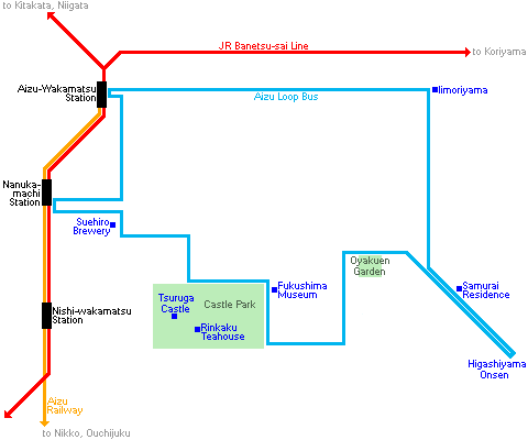 Mappa trasporti Aizu