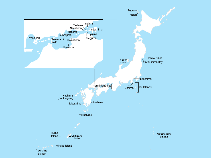 Shikoku, Political Map, Region and Smallest Main Island of Japan