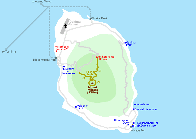 На острове Izu-Oshima три порта 